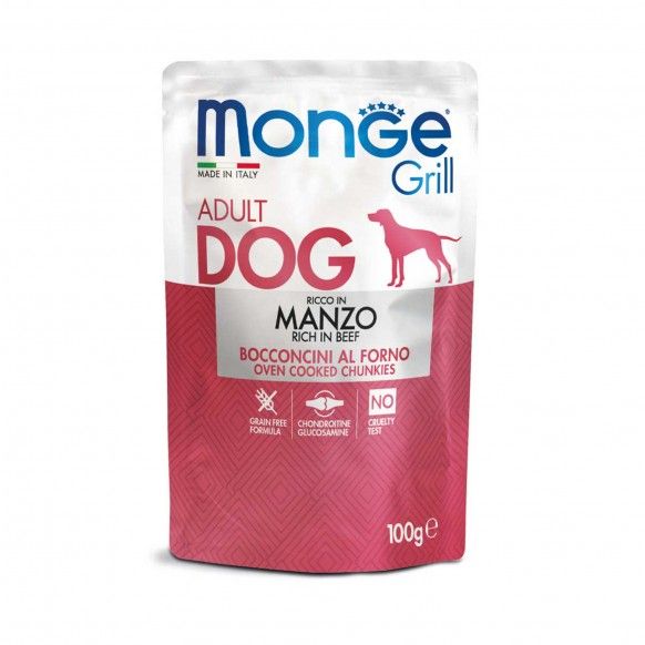 MONGE GRILL POUCH BEEF - 100GR