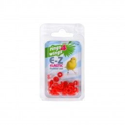 ANILHAS ELASTICAS CANARIOS/EXOTICOS VERM. - 50UN