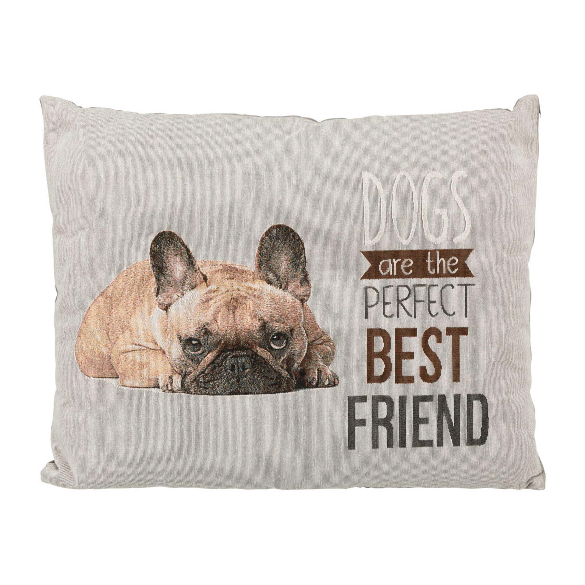ALMOFADA CHIPO BULLDOG FRANCES (CINZENTO) - 60X48CM