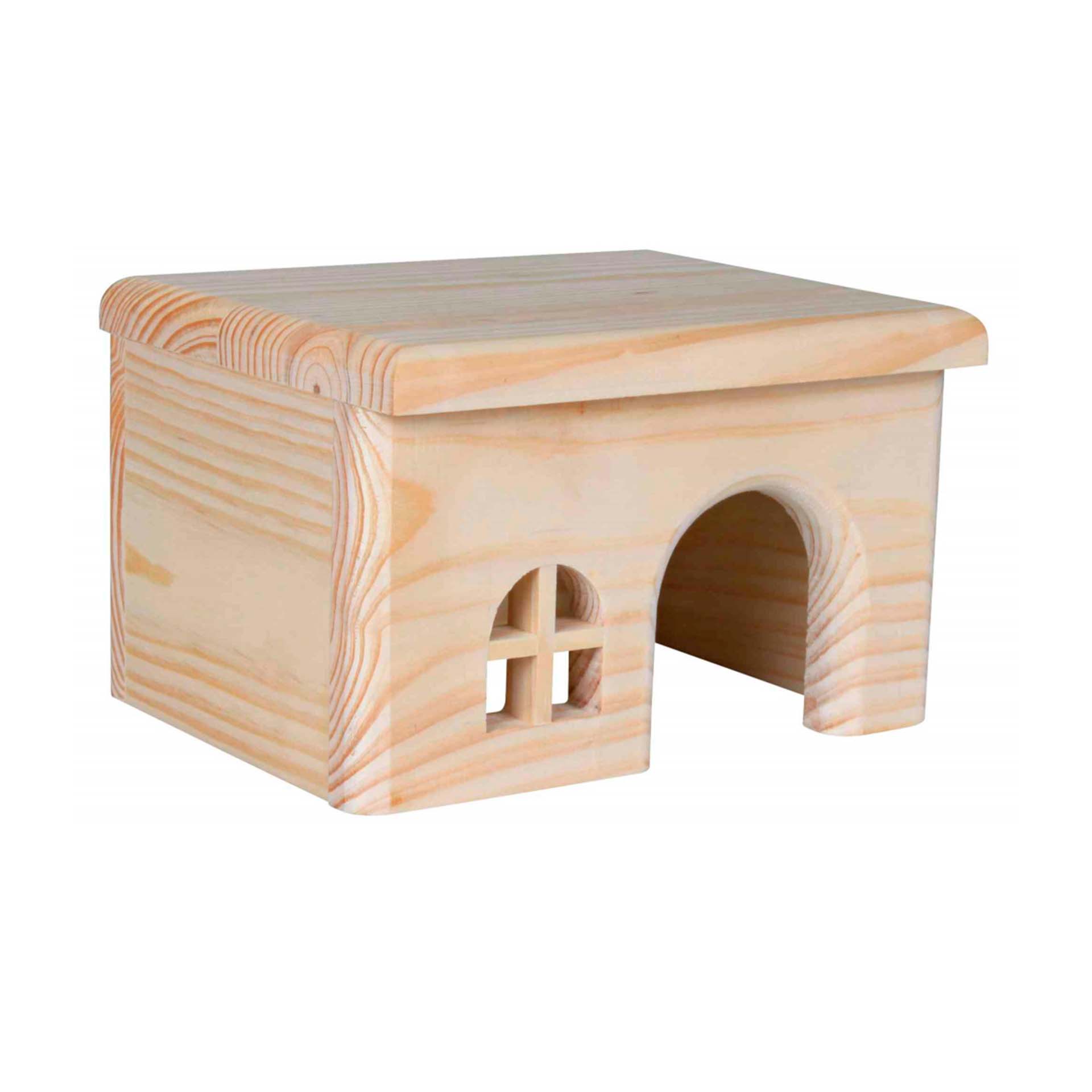 CASA MADEIRA DE PINHO P/ PORQ. DA INDIA - 28X16X18CM