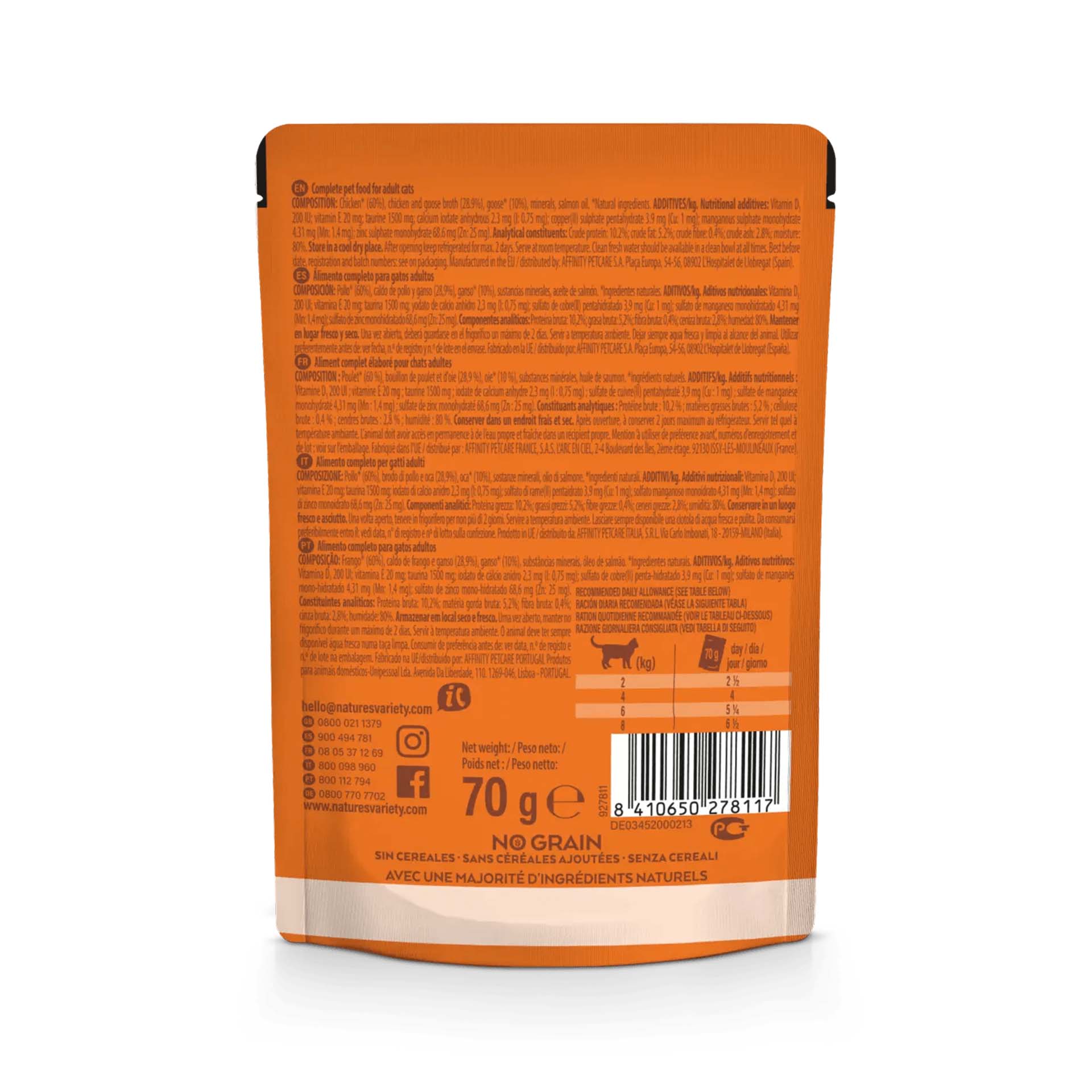 NV CAT WET ORIGINAL NO GRAIN FRANGO/GANSO - 70GR