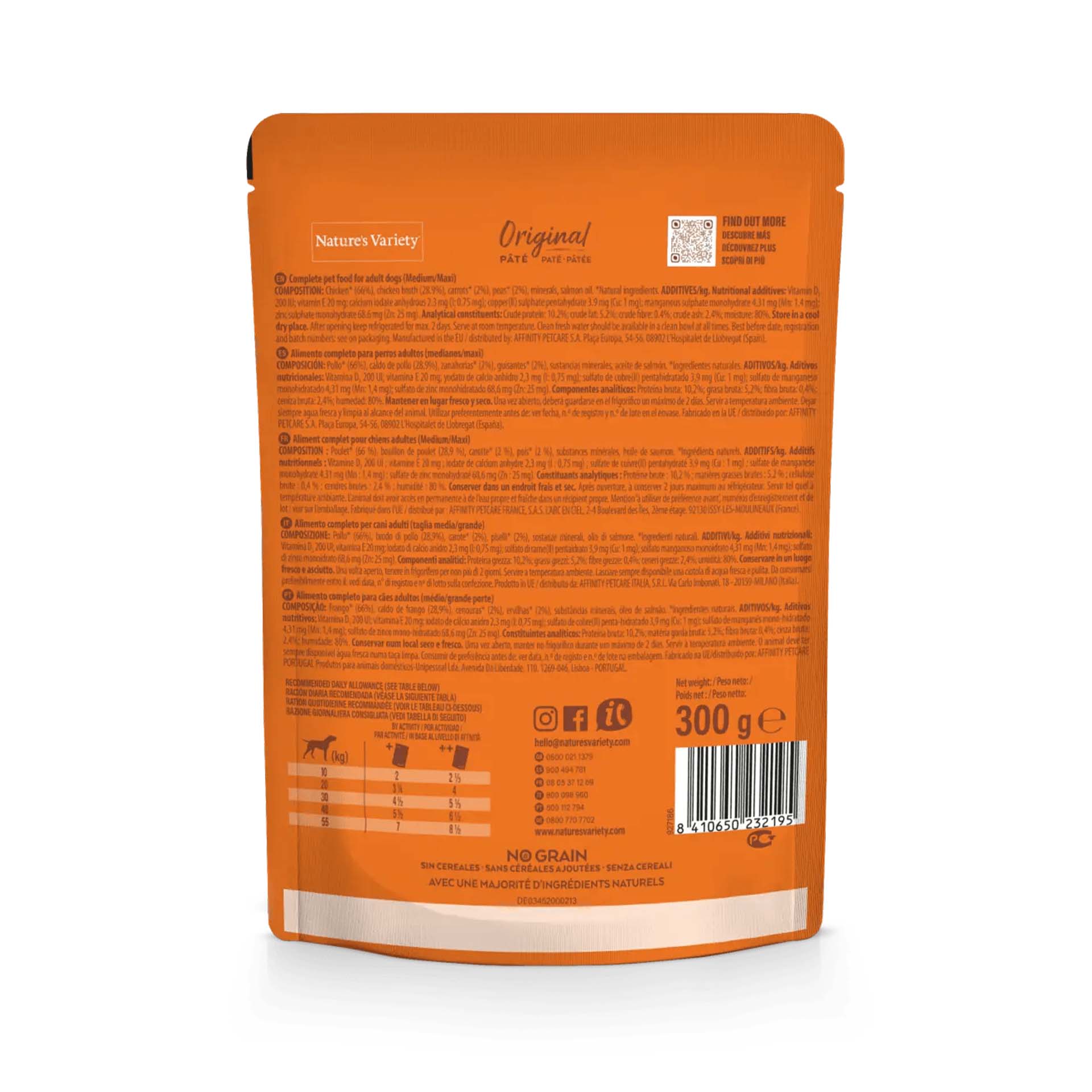 NV DOG WET ORIGINAL NO GRAIN MEDIUM FRANGO - 300GR