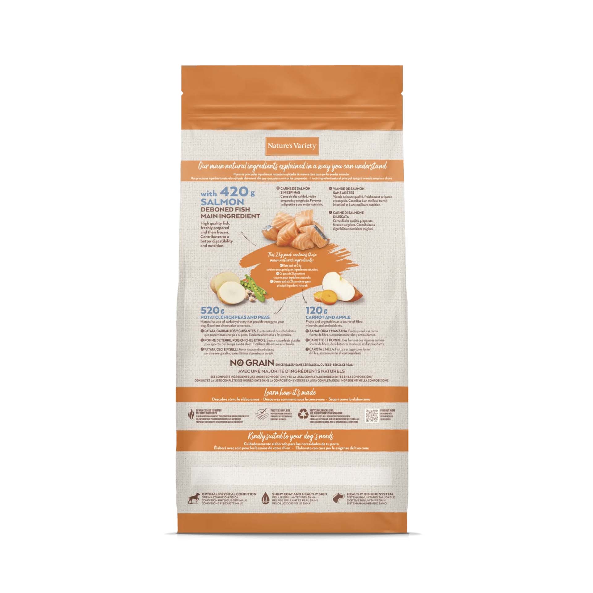 NV DOG ORIGINAL NO GRAIN MEDIUM ADULT SALMAO - 10KG