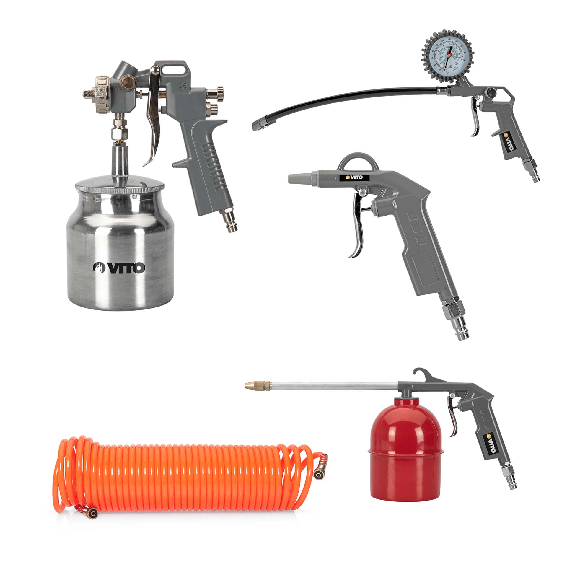 KIT 5 PEÇAS PROFISSIONAL PARA AR COMPRIMIDO