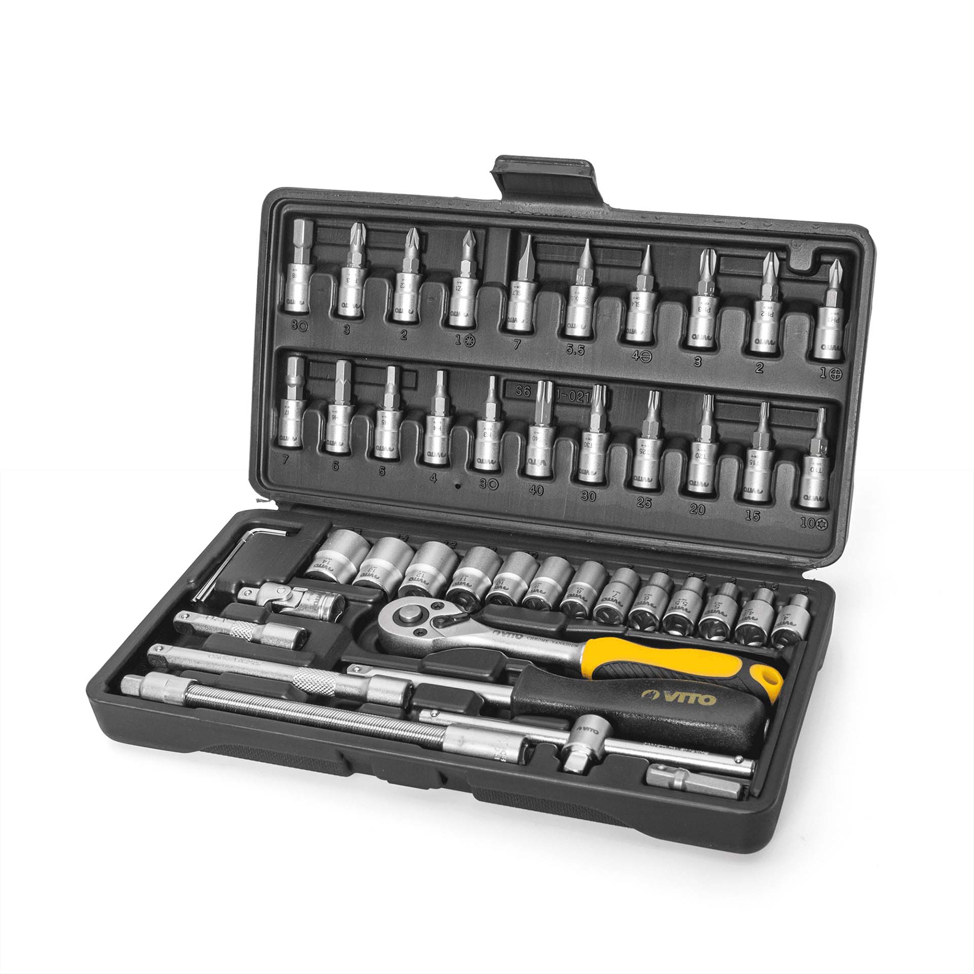 JOGO CHAVE ROQUETE 46 PEÇAS