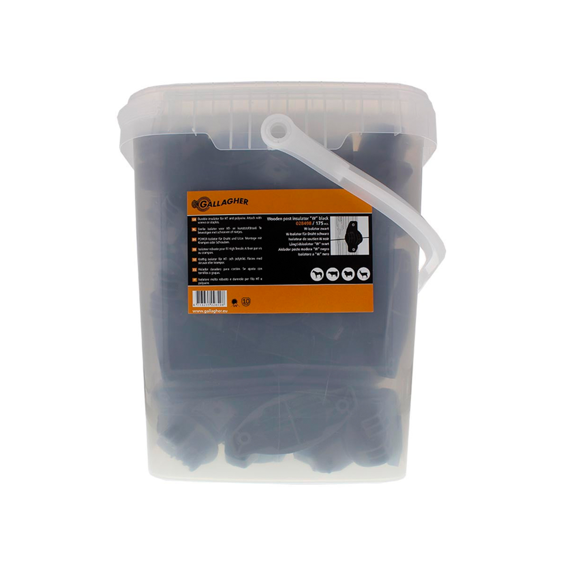 ISOLADOR W PRETO PARA ARAME - 175 UN