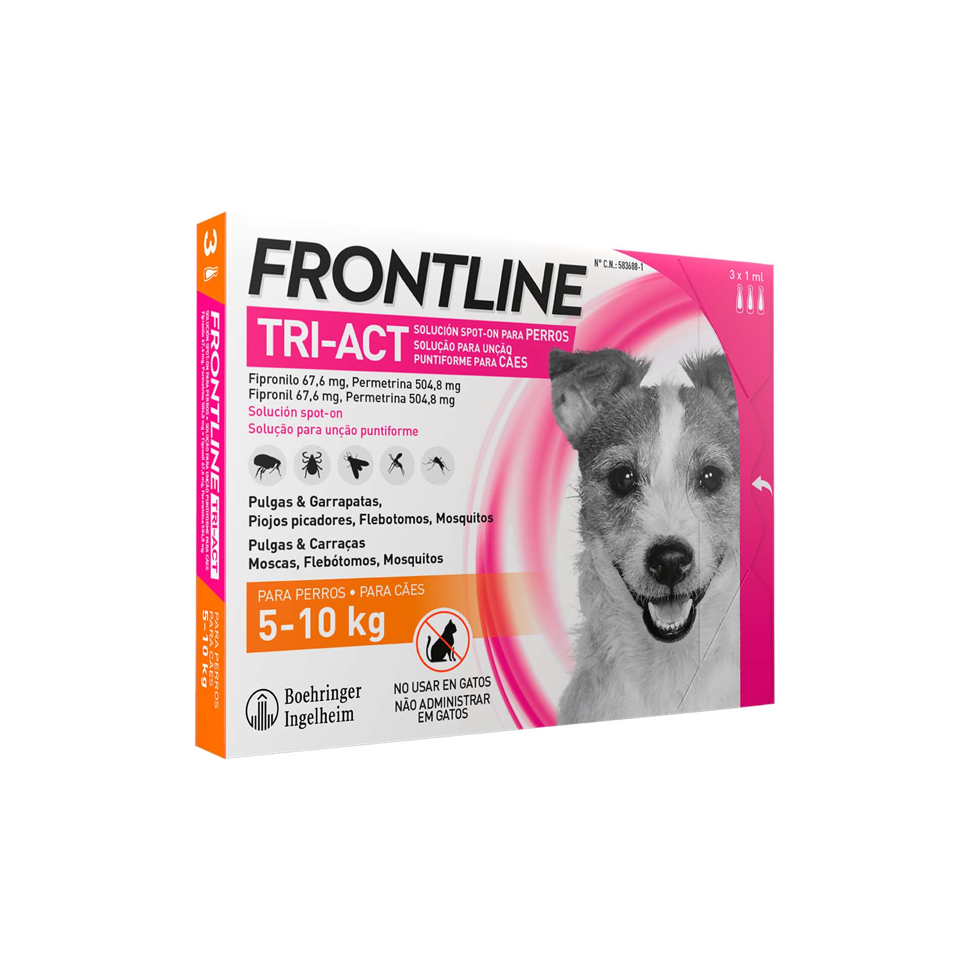 FRONTLINE TRI-ACT S CÃO 5-10KG 3PIP