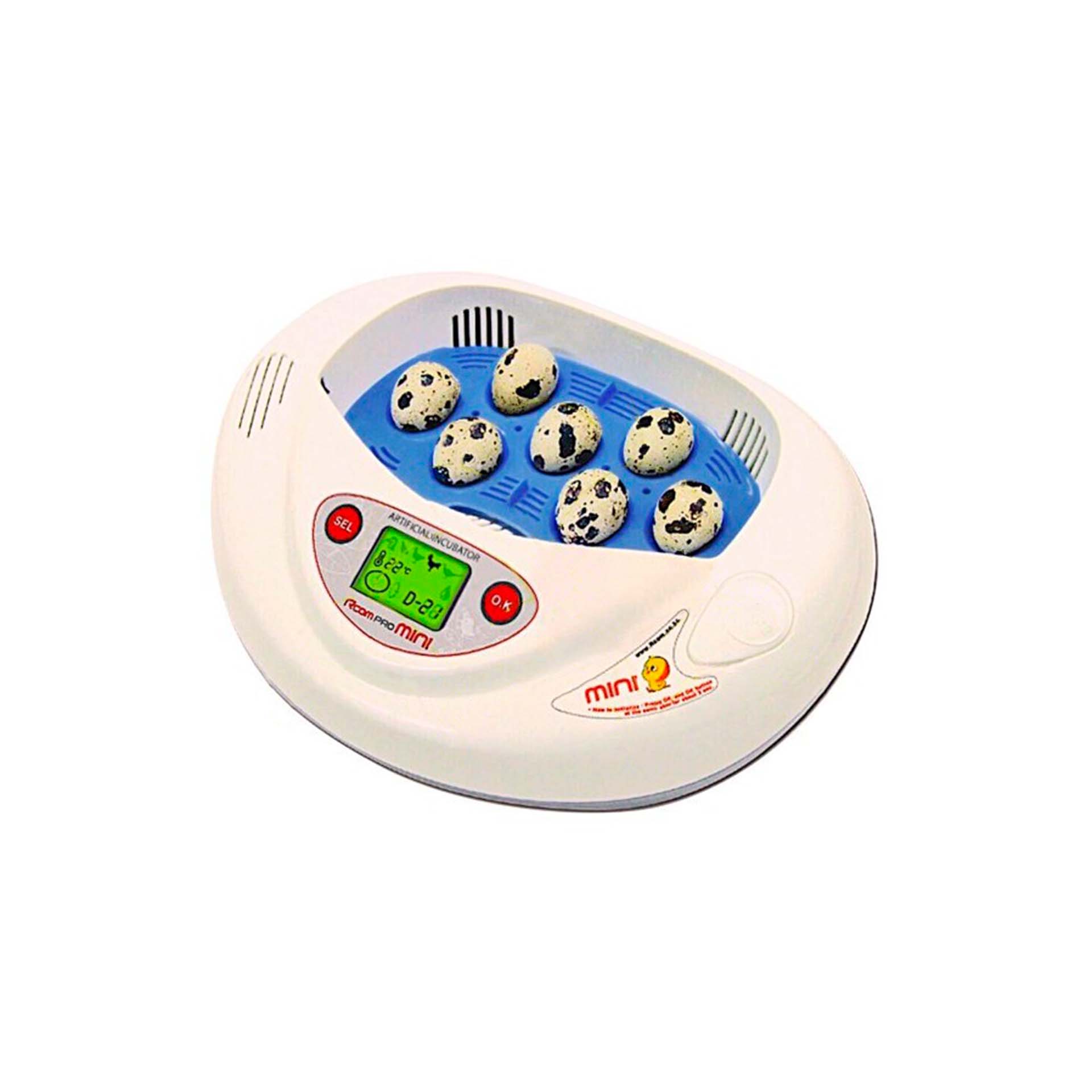 INCUBADORA P/ OVOS RCOM PRO MINI + TAB. CODORNIZ