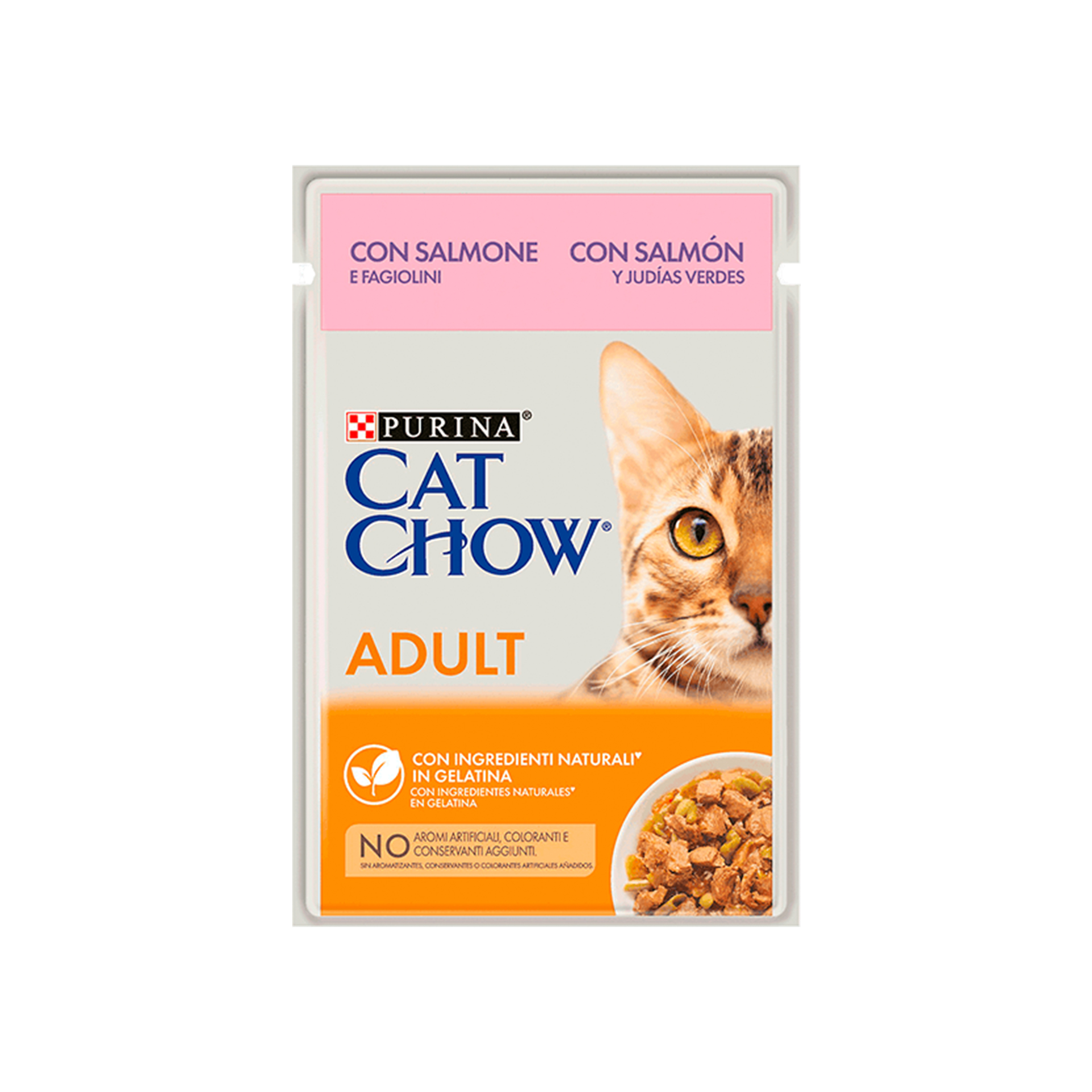 CAT CHOW ADULTO SALMAO E FEIJAO VERDE - 85GR