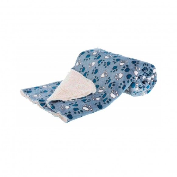 MANTA "TAMMY" AZUL/BEGE - 100X70CM