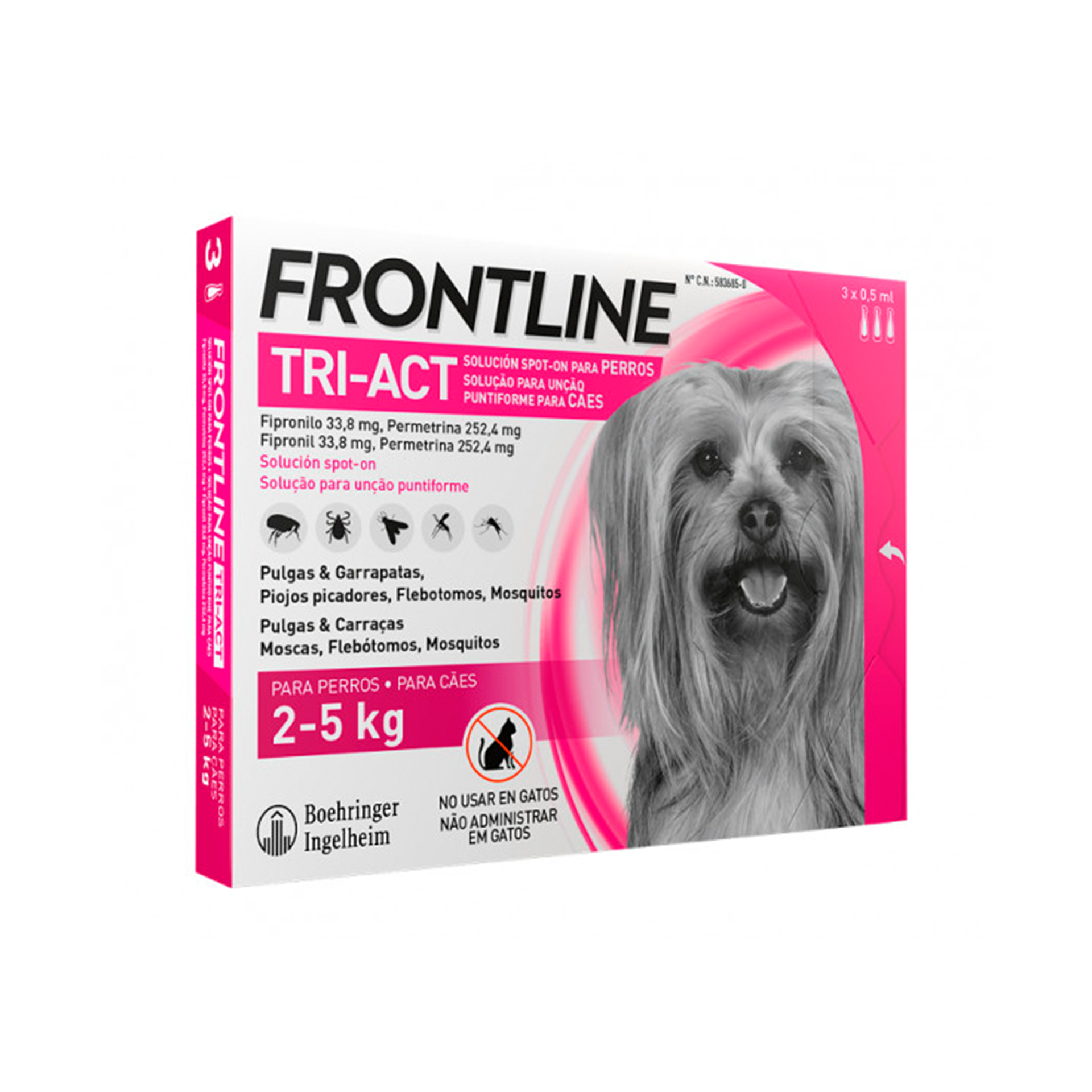 FRONTLINE TRI-ACT XS CÃO 2-5KG 3PIP