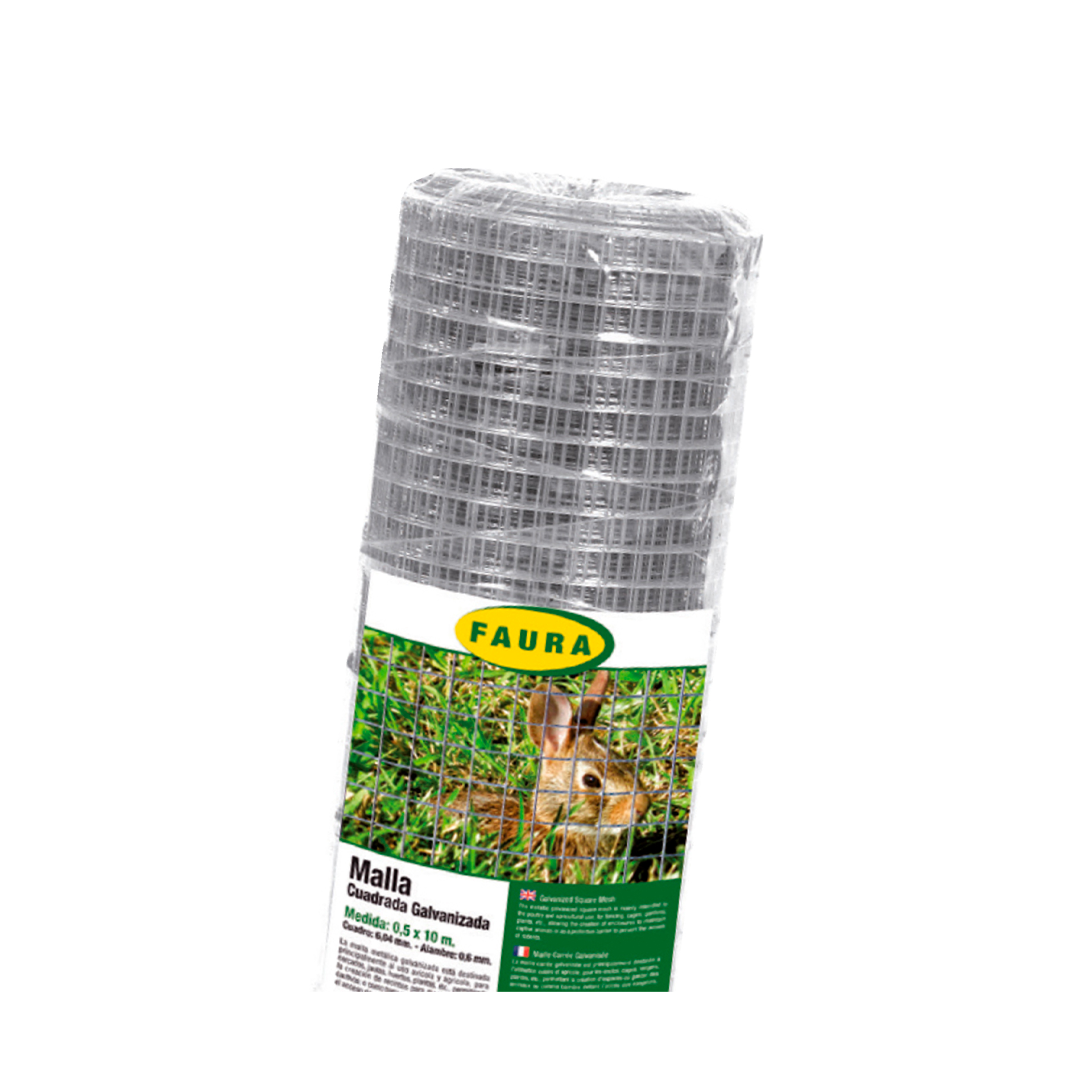 REDE GALVANIZADA QUADRADA 6X0.6MM - 0.5X10MT