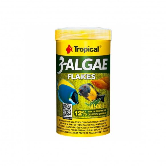 ALIMENTO P/ PEIXES 3-ALGAE FLAKES - 20GR