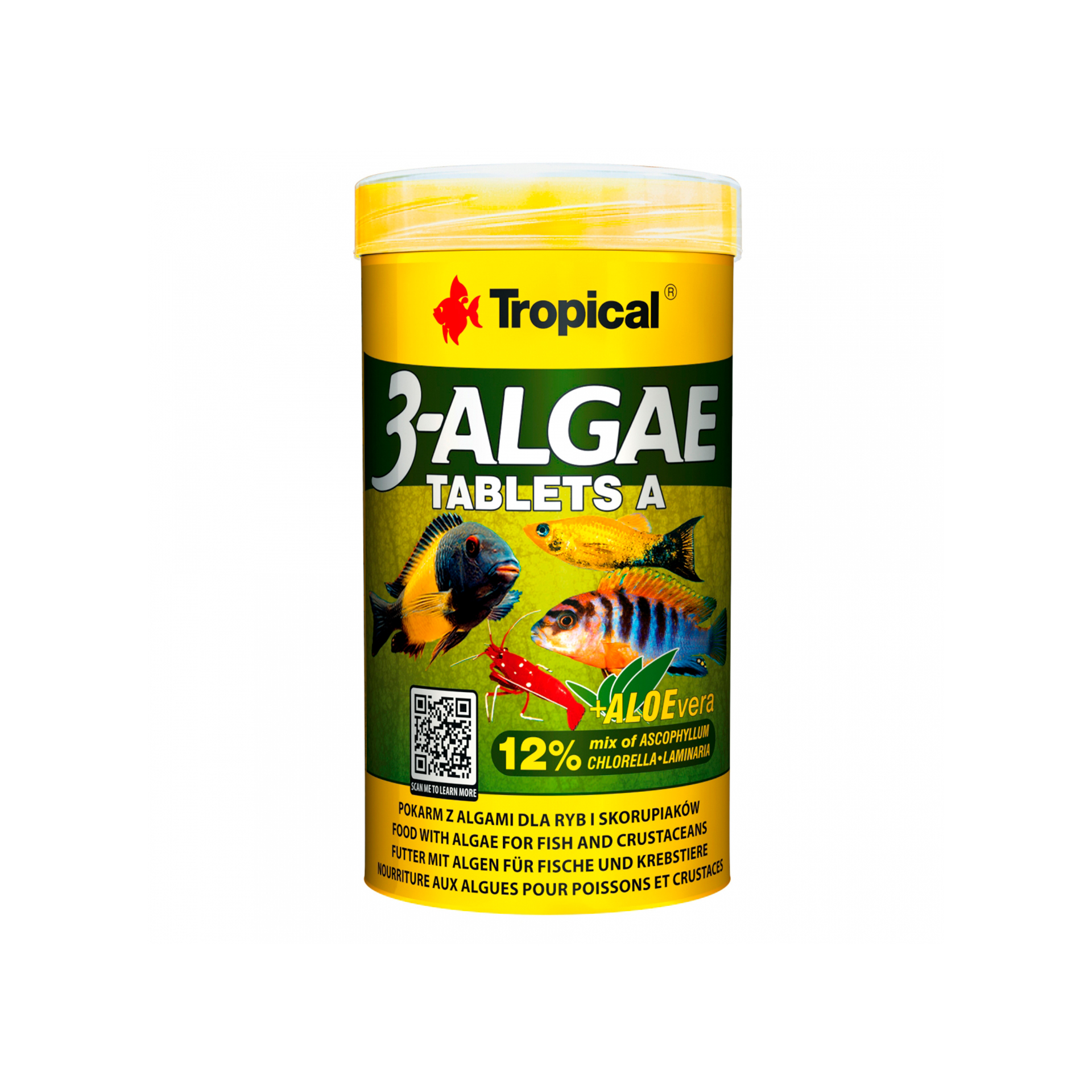 ALIMENTO P/ PEIXES 3-ALGAE PASTILHAS - 80UN