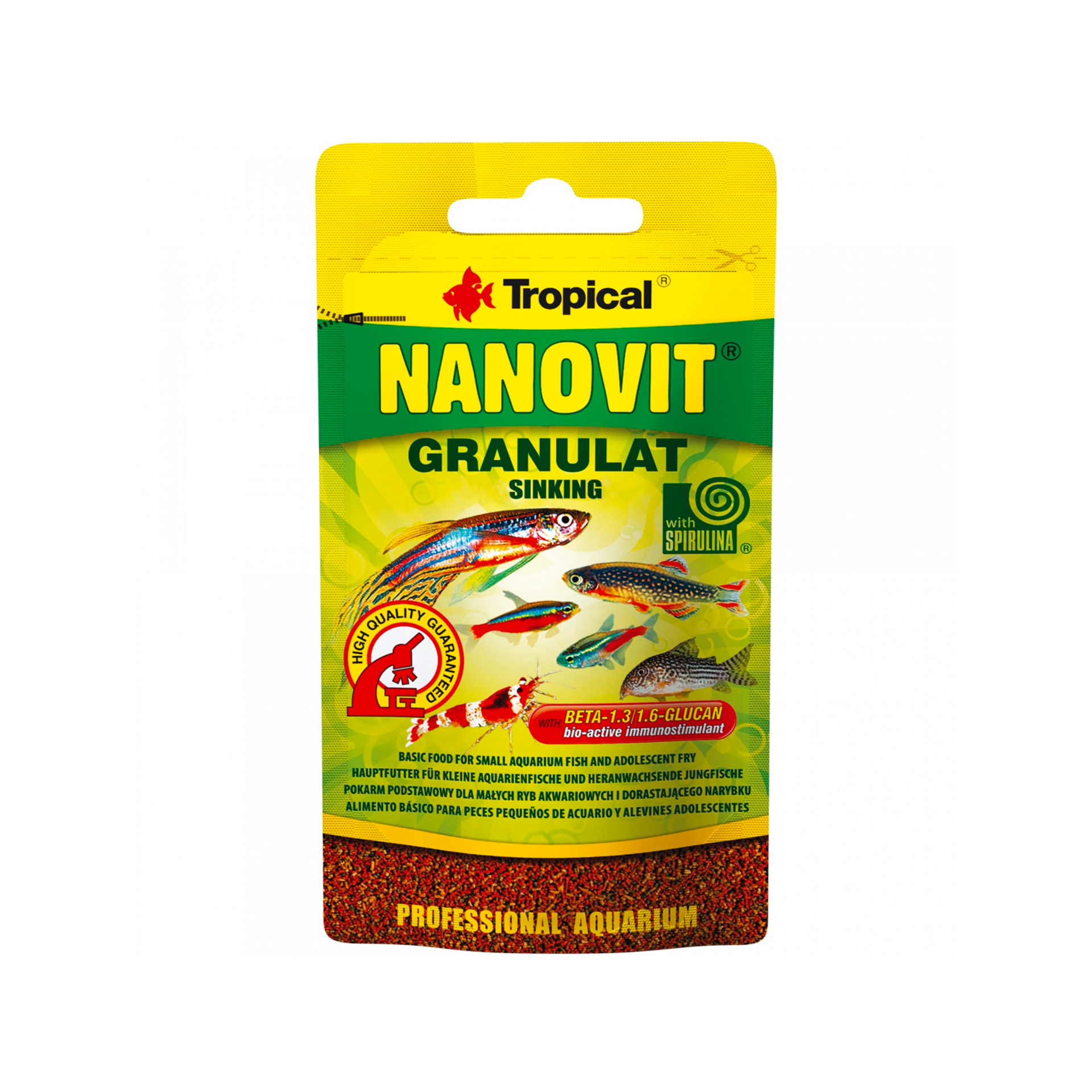 ALIMENTO P/ PEIXES GRANULADO NANOVIT - 10GR