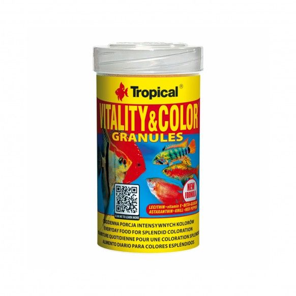 ALIMENTO P/ PEIXES VITALITY&COLOUR GRANULADO - 55GR