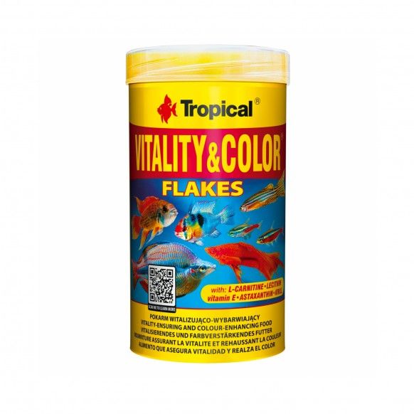 ALIMENTO P/ PEIXES VITALITY&COLOUR FLAKES - 20GR