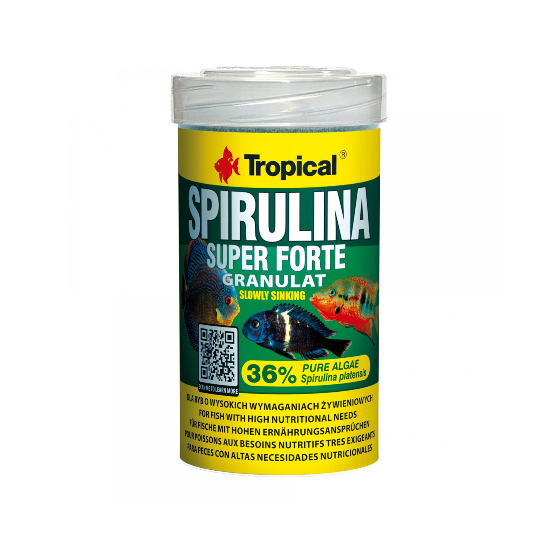 ALIMENTO P/ PEIXES GRANULADO C/ SPIRULINA FORTE - 60GR