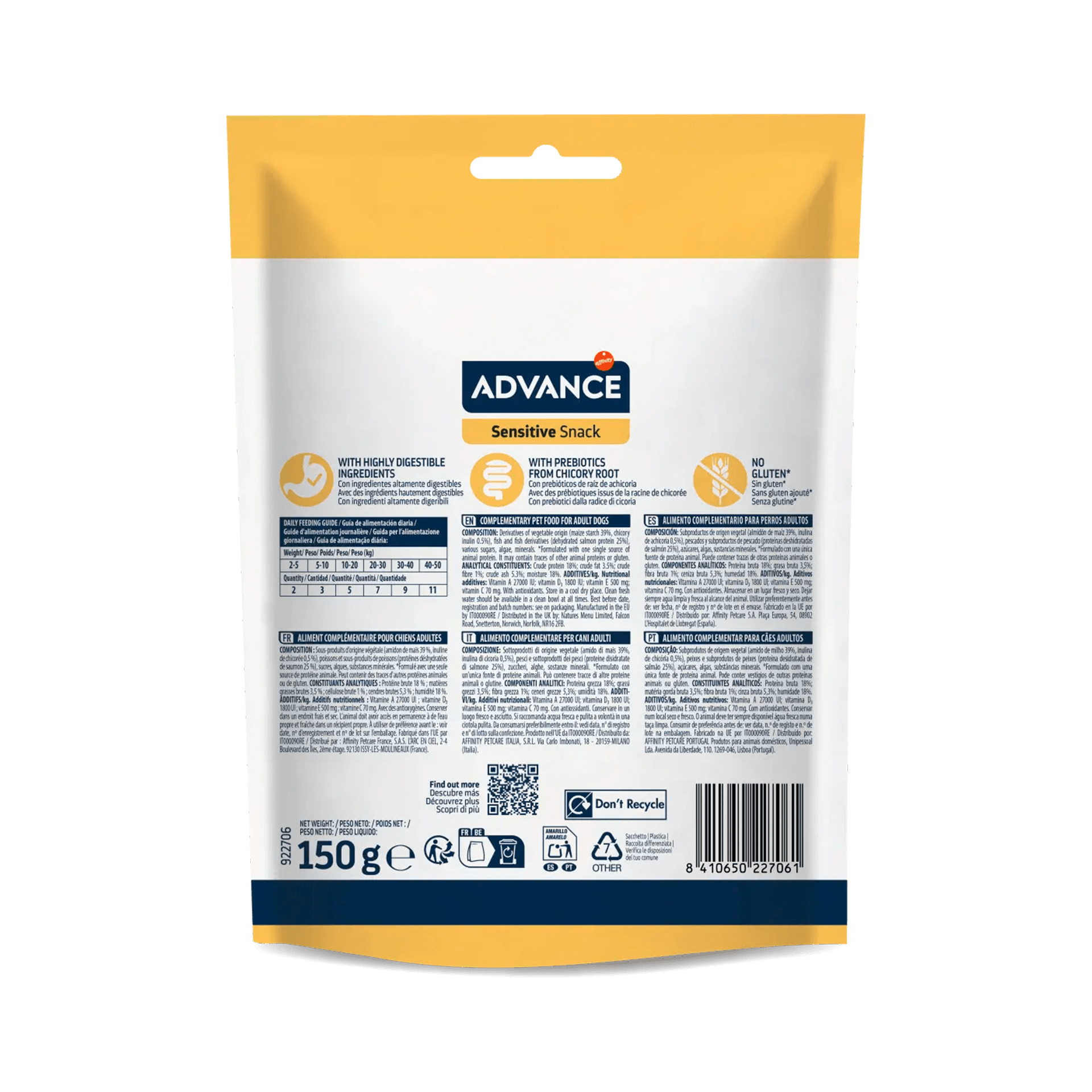 ADVANCE CAO SNACKS SENSITIVE - 150GR