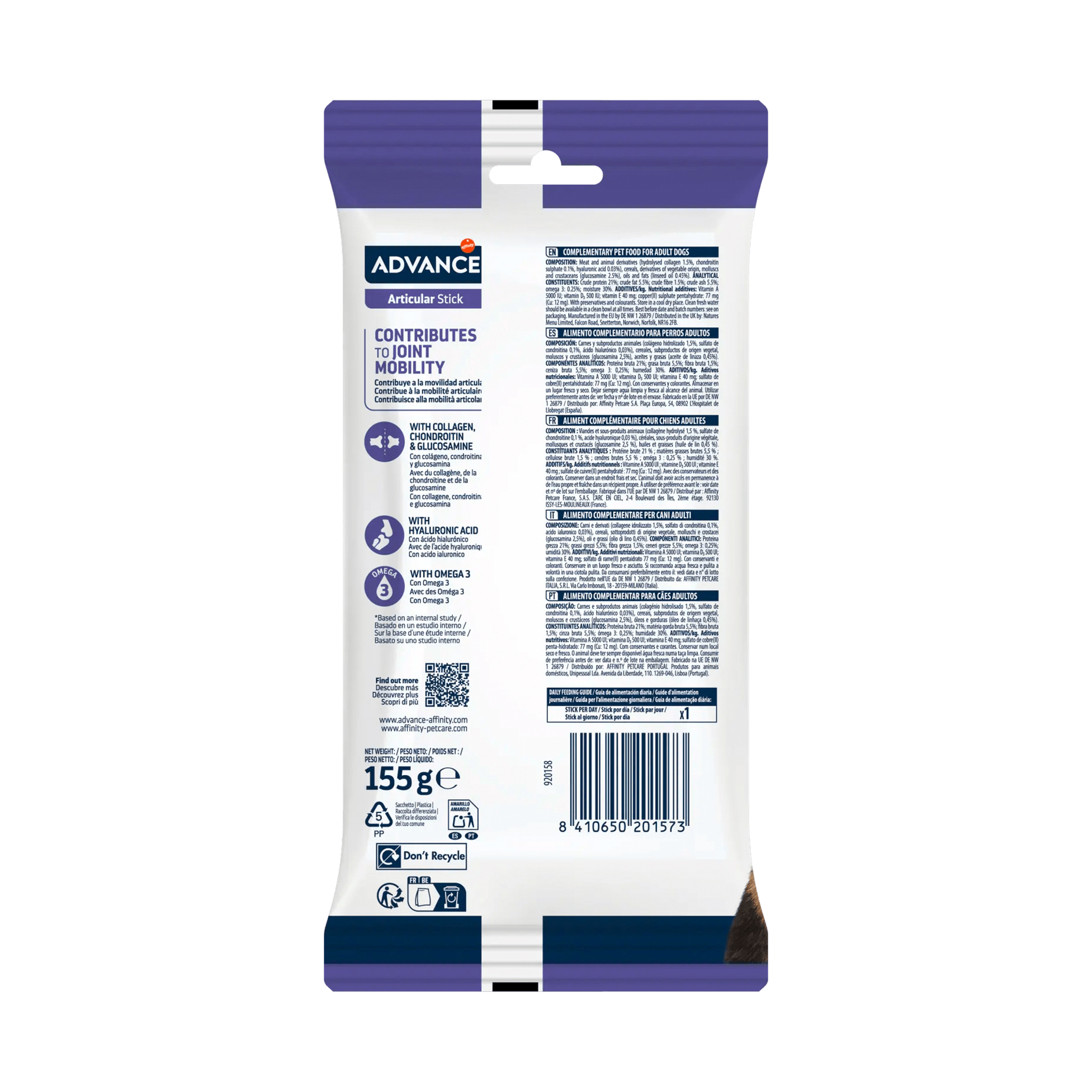 ADVANCE CAO SNACKS ARTICULAR CARE STICK - 155GR