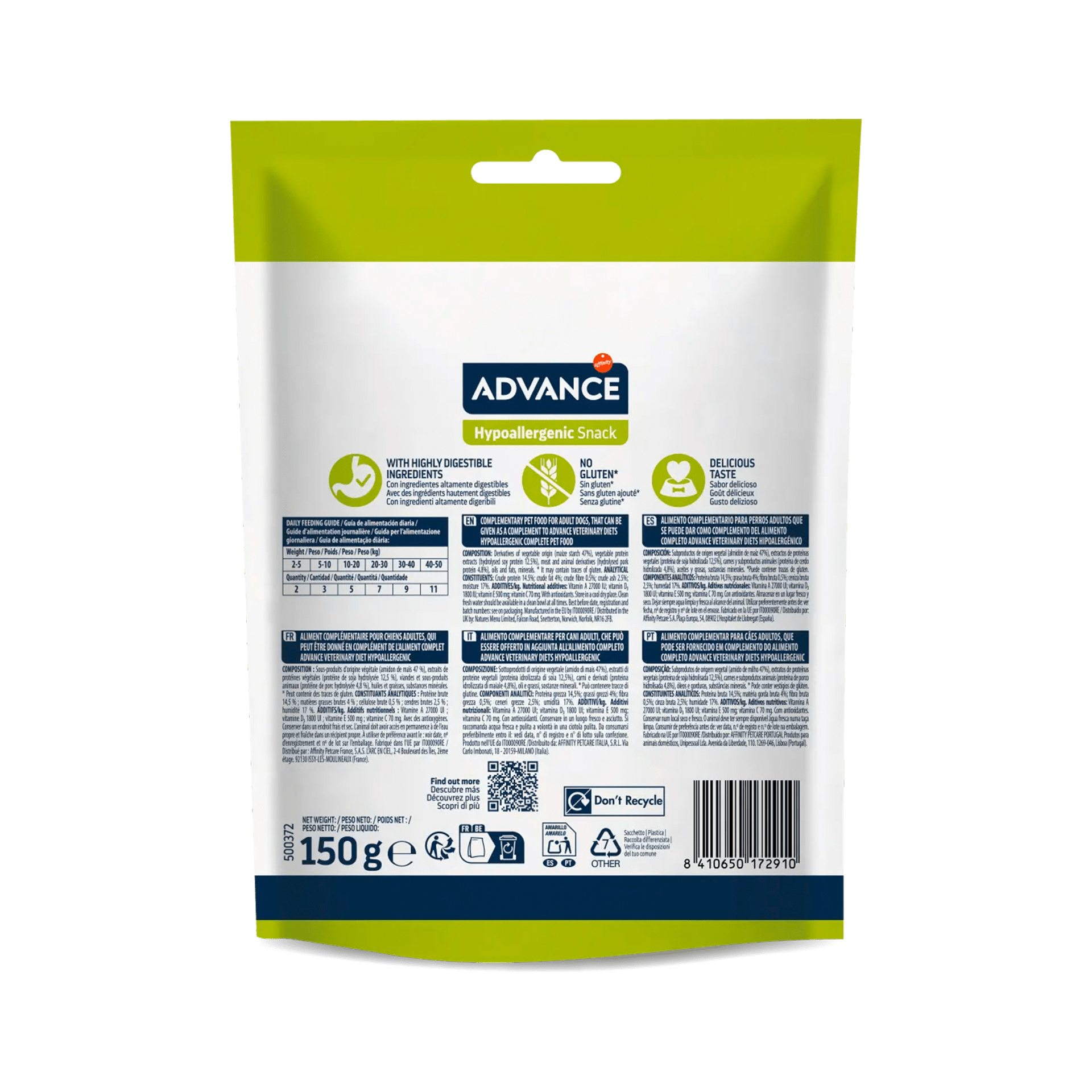 ADVANCE CAO SNACKS HYPOALERGENIC - 150GR