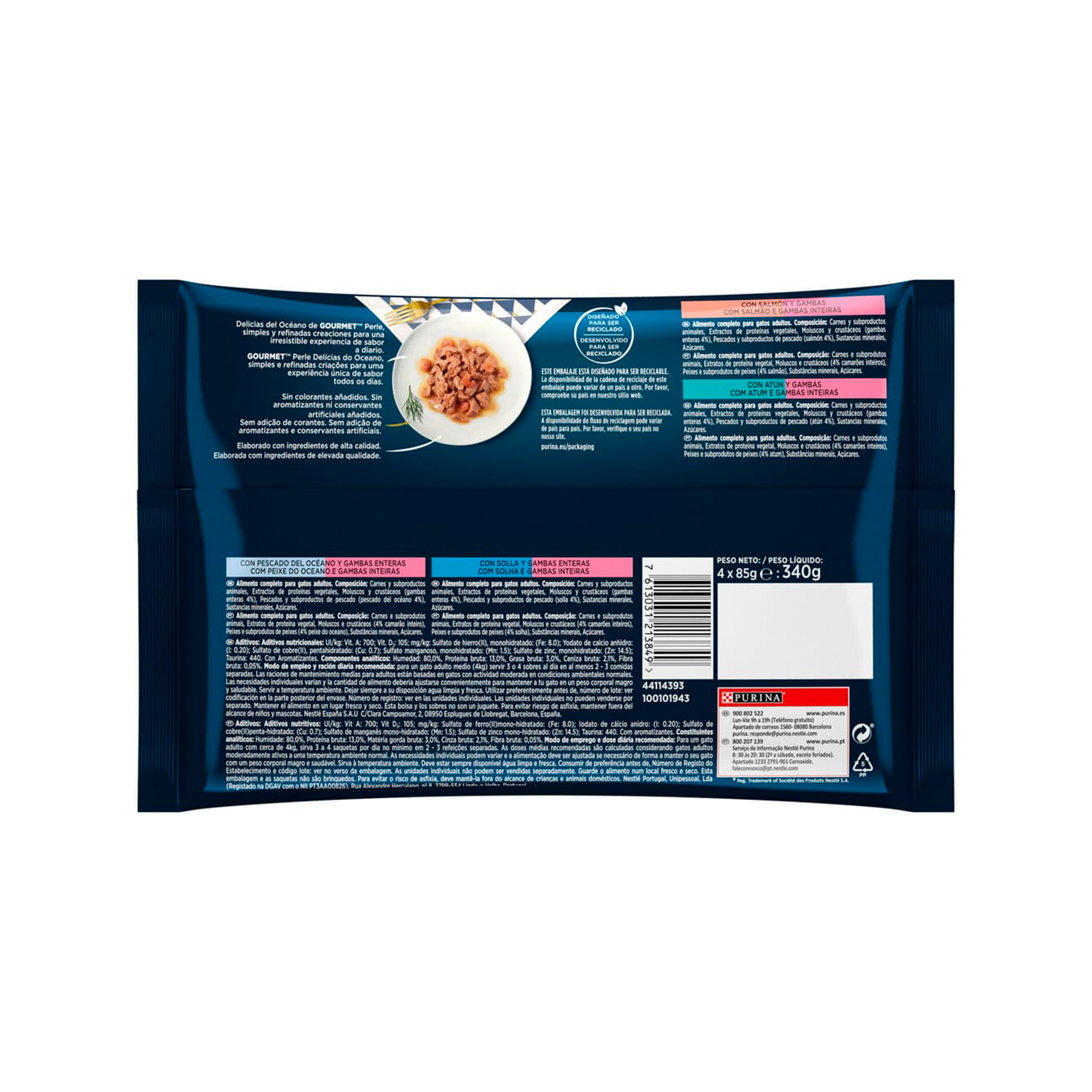 GOURMET PERLE FINOS PEDAÇOS OCEANO - 4X85GR