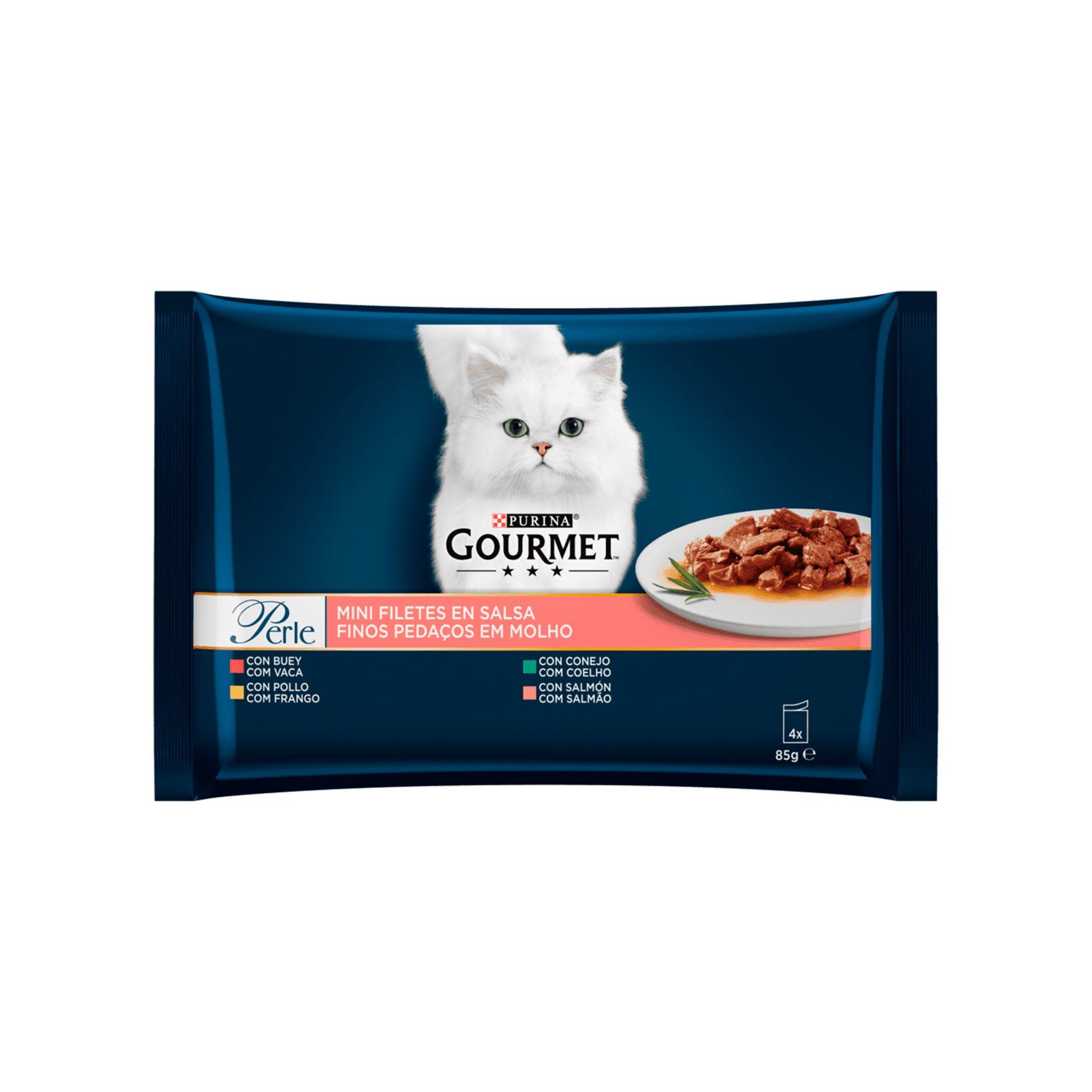 GOURMET PERLE FINOS PEDAÇOS MOLHO DE VACA - 4X85GR