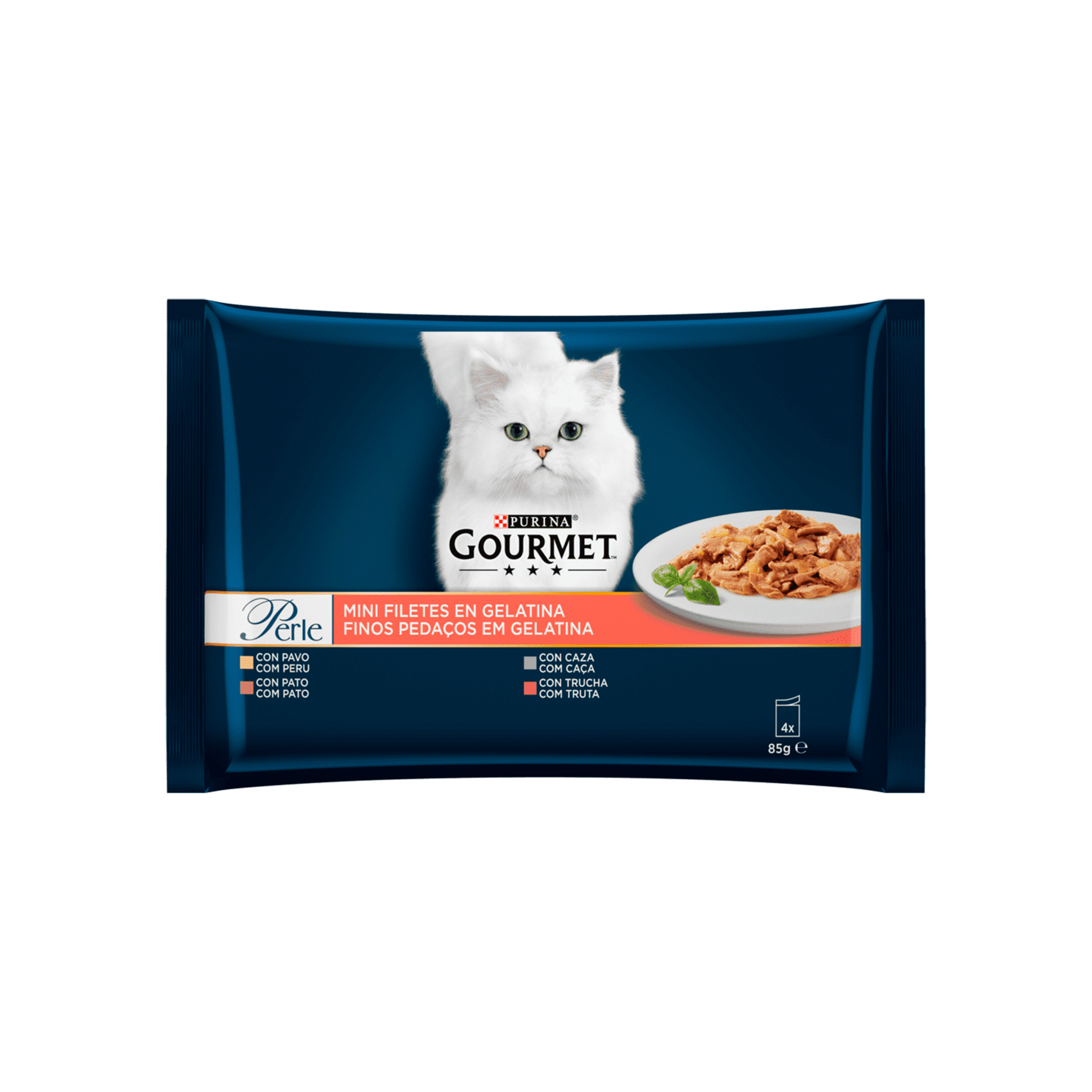 GOURMET PERLE FINOS PEDAÇOS GELATINA PERU - 4X85GR