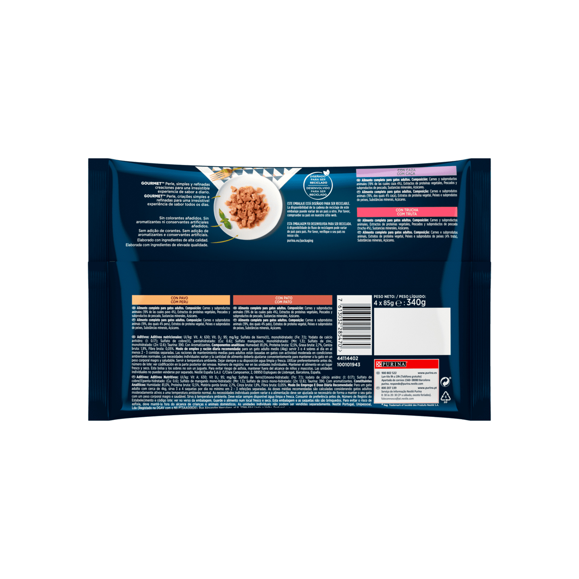 GOURMET PERLE FINOS PEDAÇOS GELATINA PERU - 4X85GR
