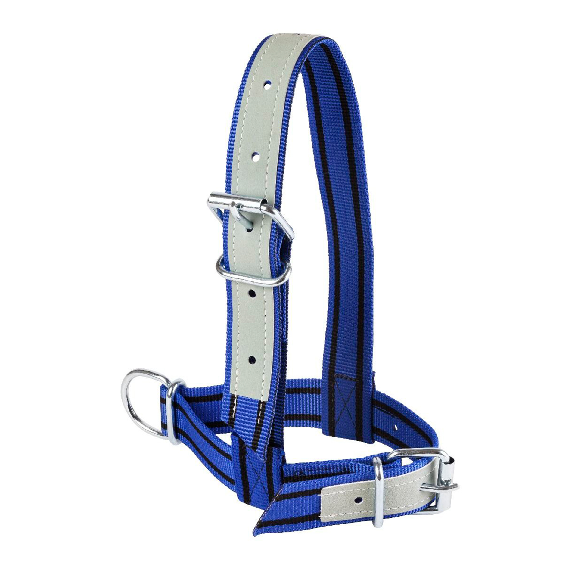 CABEÇADA NYLON P/ NOVILHO AJUSTAVEL 2 PONTOS AZUL