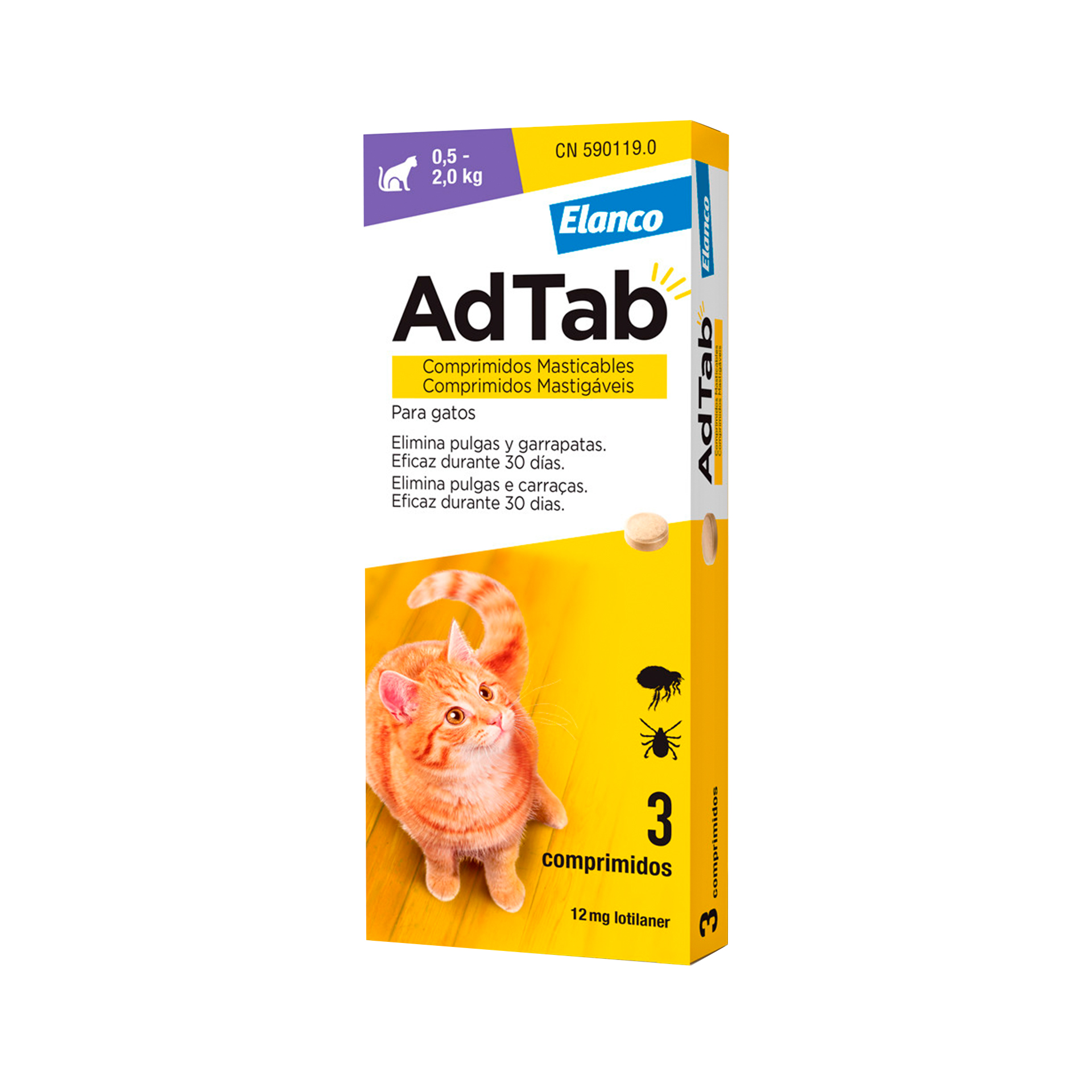 ADTAB GATO 12MG 0.5-2KG - 3COMP