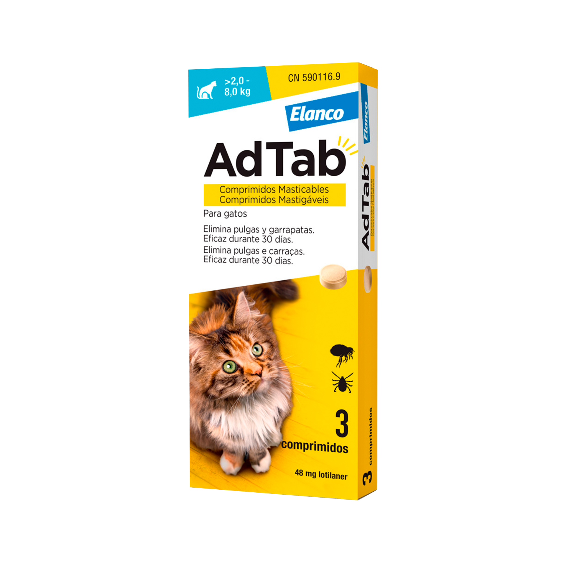 ADTAB GATO 48MG 2-8KG - 3COMP