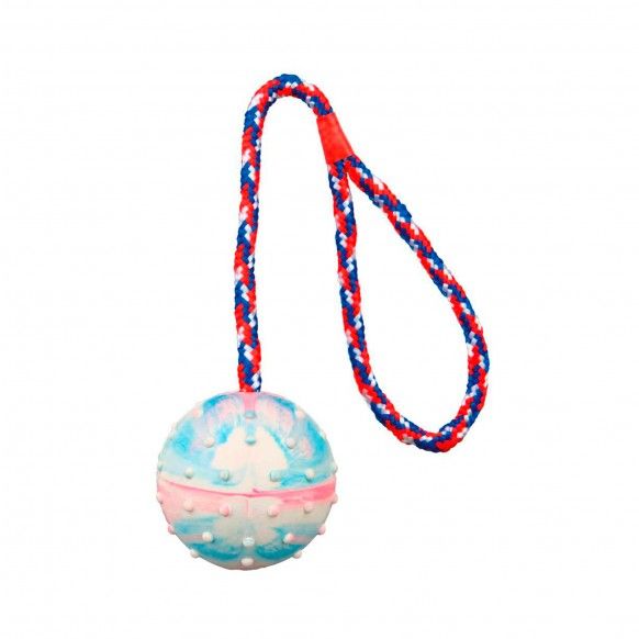 BOLA DE BORRACHA NATURAL C/ CORDA - 6X30CM