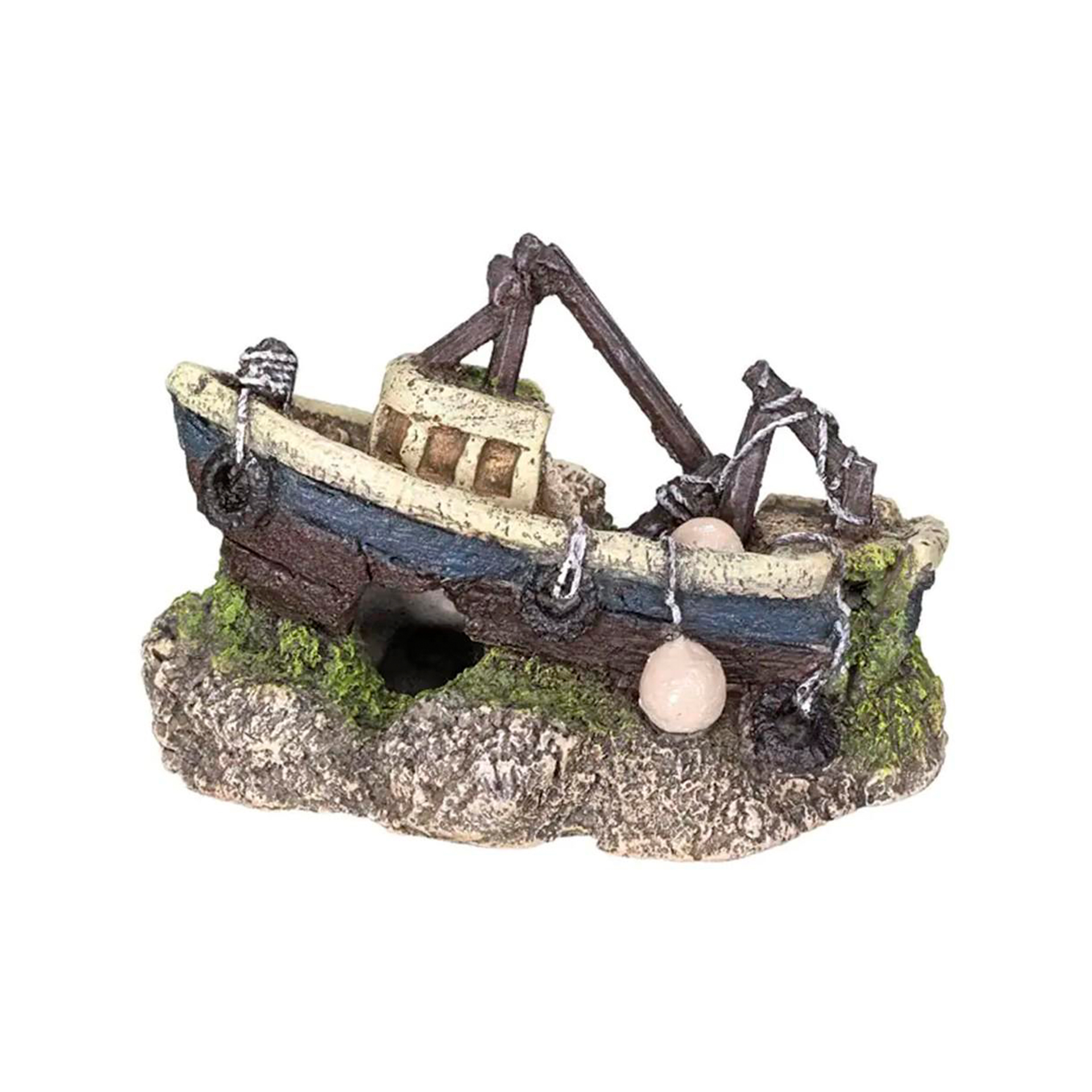 DECORAÇAO P/ AQUARIO (BARCO DE PESCA)