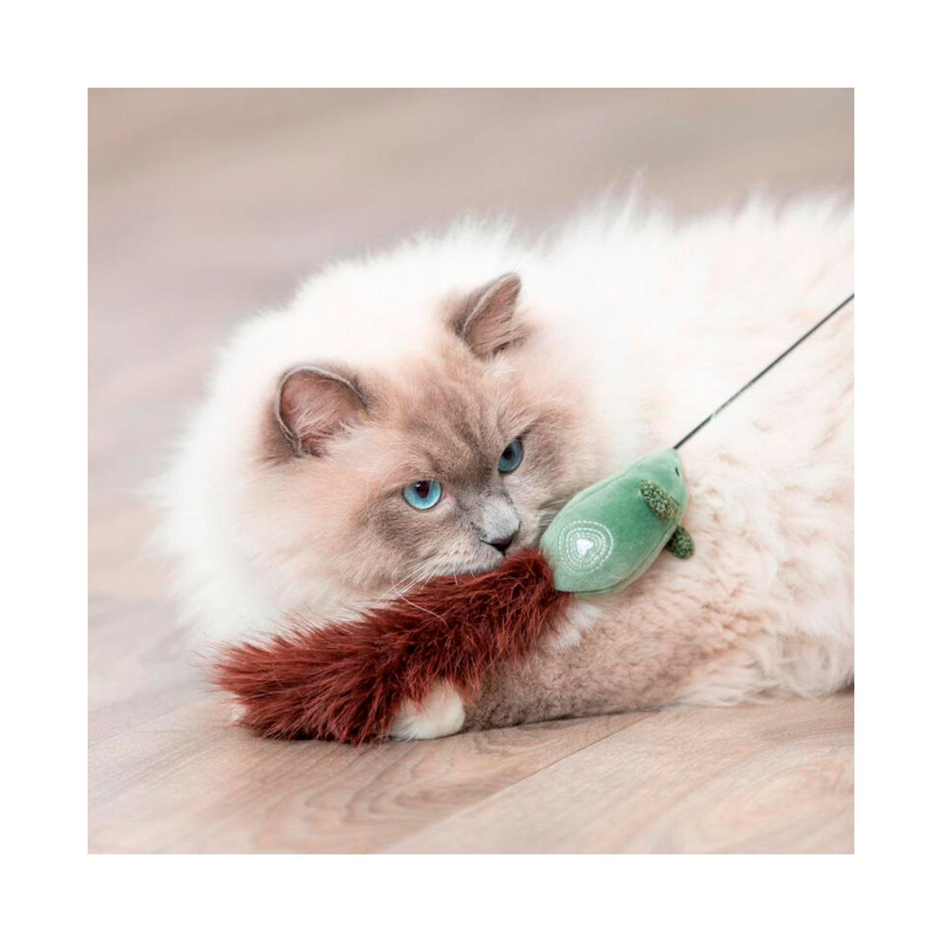 BASTAO C/ RATO EM PELUCHE P/ GATOS - 46CM