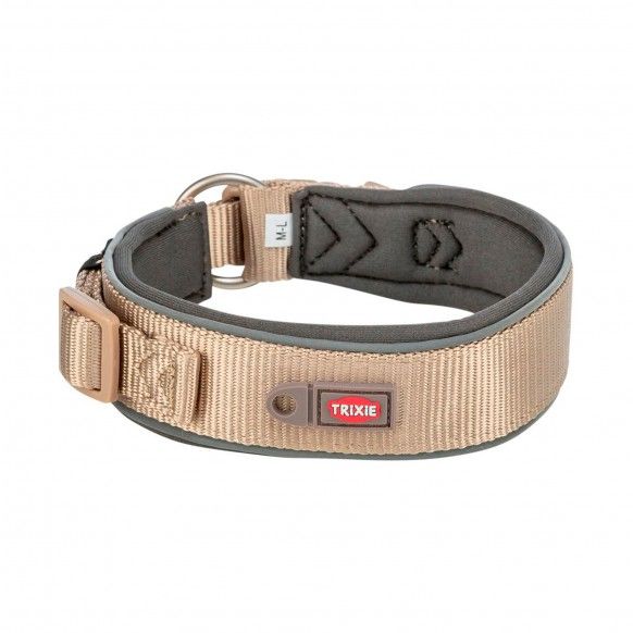 COLEIRA "PREMIUM" EXTRA LARGA S-M 35MM BEJE 33-42CM