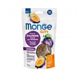 SNACK MONGE GIFT BOLAS DE PELO SALMAO/AMEIXA - 50GR
