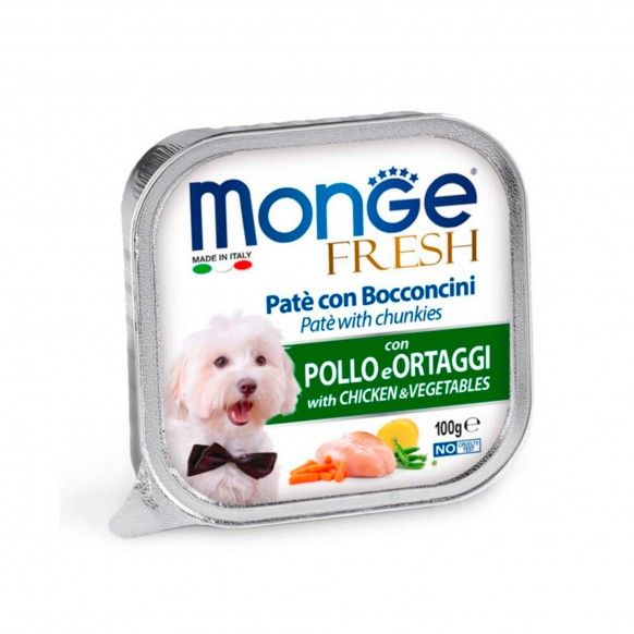MONGE FRESH PATE CAO FRANGO E VEGETAIS - 100GR