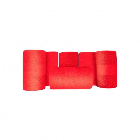 LIGADURA COMPRESSAO ADERENTE VERMELHO - 10CMX2.5MT