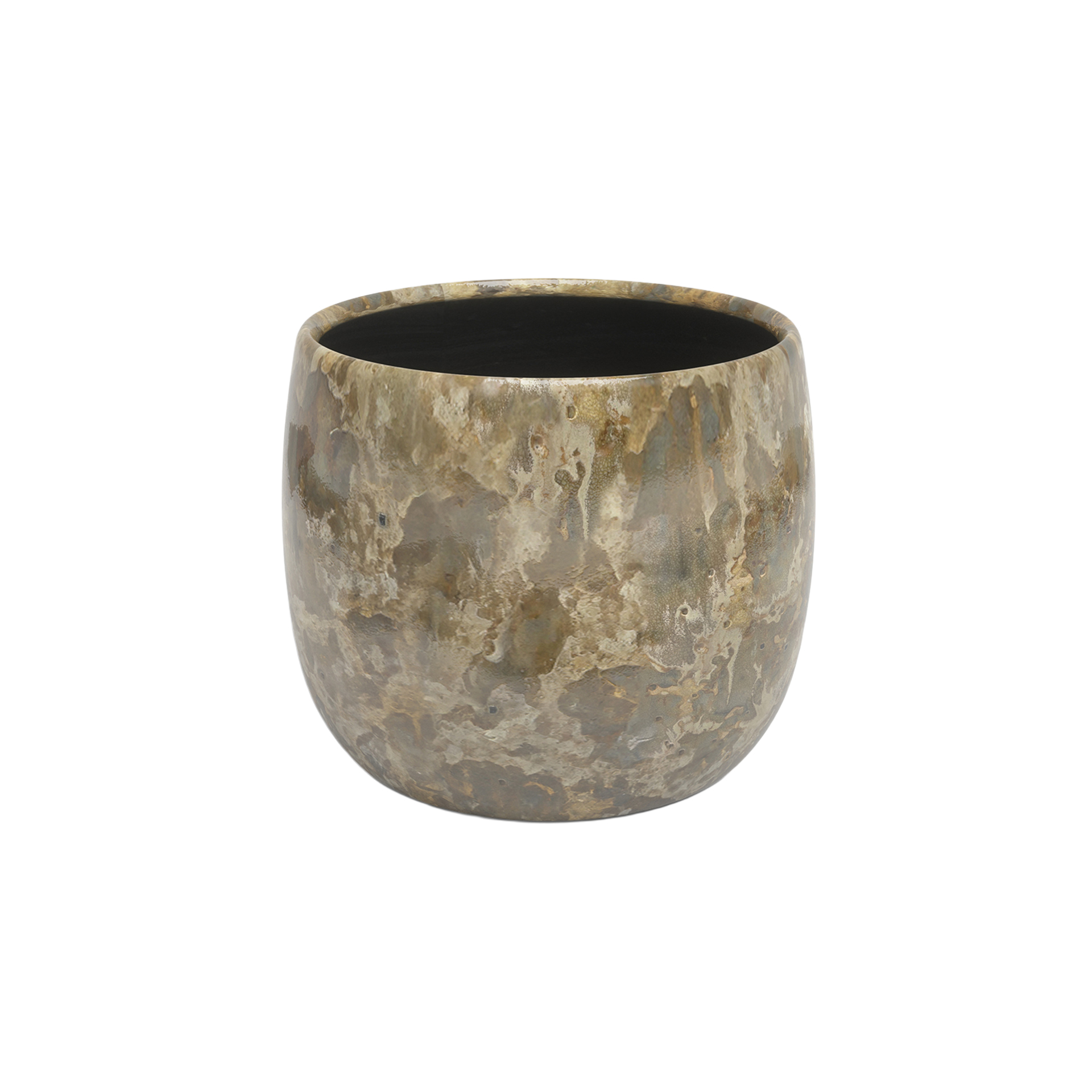 VASO CALLISTO 23CM VERDE DOURADO
