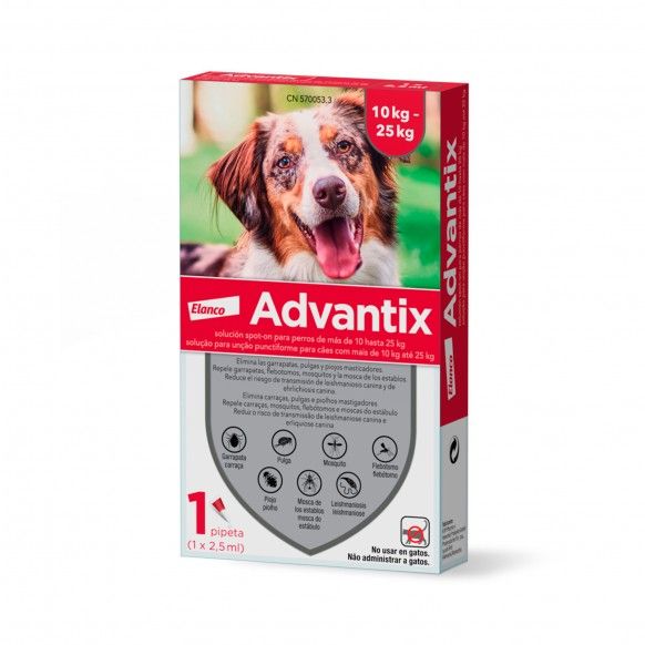 ADVANTIX 250MG 10KG-25KG 1PIP ADVANTIX 250MG 10KG-25KG 1PIP